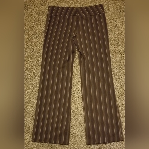 Brown two-tone with yellow stripe dress pants, size 9. - Picture 2 of 2